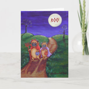 Cartão Pug Trick or Treat Greetings