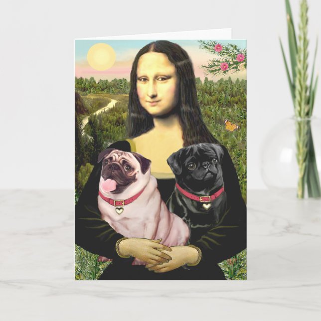 Cartão Pugs (Fawn + Blk) - Mona Lisa (Frente)