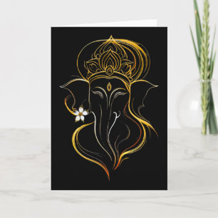 Cartão Puja Hindu Ganesha Deus Elefante Índia Meditação Y