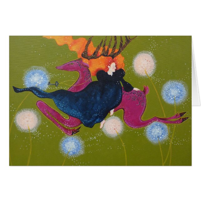 Cartão Pulando cervos (Frente Horizontal)