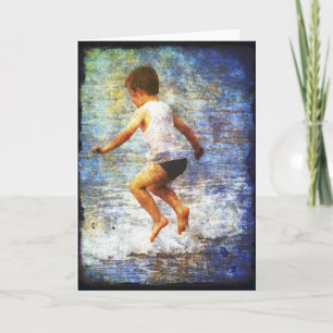 Cartão Pulando Em Ondas