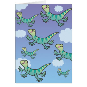 Cartão Pulando lagartos
