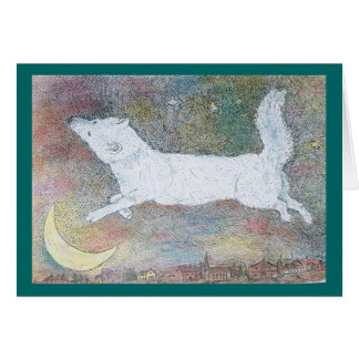 Cartão pulando o lobo