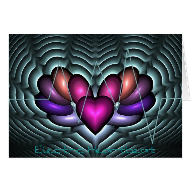 Cartão Pulsação do coração elétrica (Frente Horizontal)