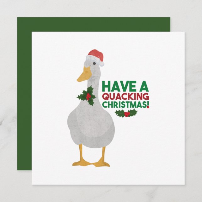 Cartão Pum de Natal Duck: Tenha um Natal Quacking (Frente/Verso)