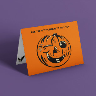 Cartão Pumpkin bonitinho para te contar o Dia das Bruxas