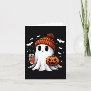 Cartão Pumpkin De Bebida Fantasma Bonita De Halloween