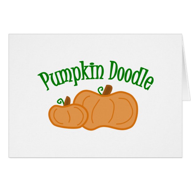 Cartão Pumpkin Doodle (Frente Horizontal)
