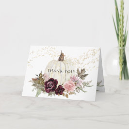 Cartão Pumpkin Floral Rosa Brilhante Estrela Dourada Obri