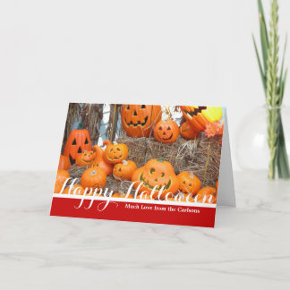 Cartão Pumpkin halloween jack ou lanterna - abóboras lara