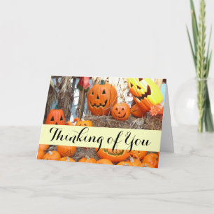 Cartão Pumpkin halloween jack ou lanterna - abóboras lara