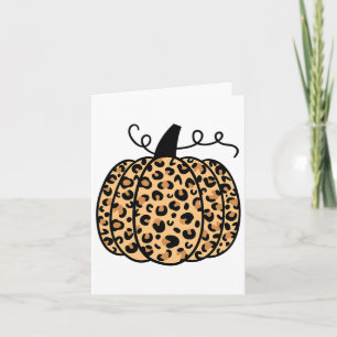 Cartão Pumpkin Leopard Impressão Ação de Graças Queda Pum