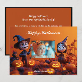 Cartão Pumpkin Pals saudações do Halloween