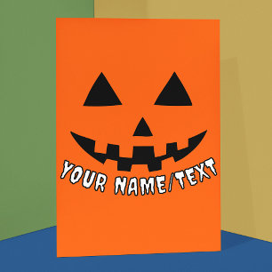 Cartão Pumpkin Personalizado no Halloween Seu Nome ou TEX
