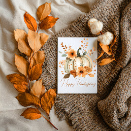 Cartão Pumpkin & Petals Thanksgiving Card