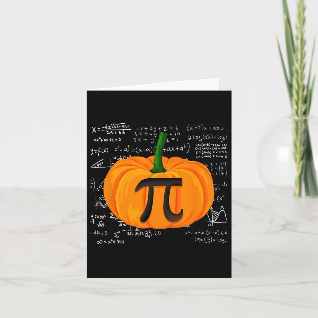 Cartão Pumpkin Pie Math Dia de as Bruxas engraçado Ação d (Frente)
