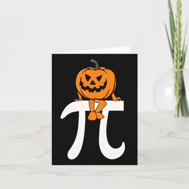 Cartão Pumpkin Pie Math Dia de as Bruxas engraçado Ação d (Frente)