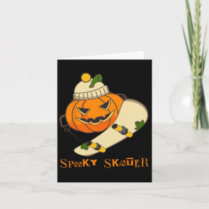 Cartão Pumpkin Skateboard Halloween Figurume Diversão Ska