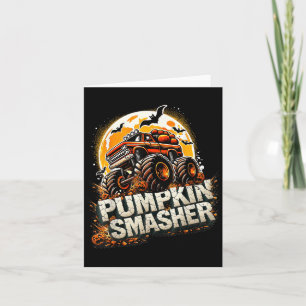 Cartão Pumpkin Smasher Monster Truck Halloween Homens B