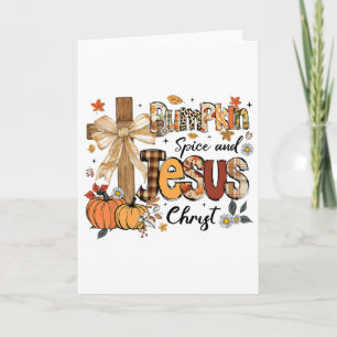 Cartão Pumpkin Spice Jesus Cristo Engraçado Queda Ação de
