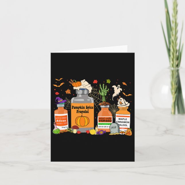 Cartão Pumpkin Spice Propofol Ativan Vermelhidão Hallow (Frente)
