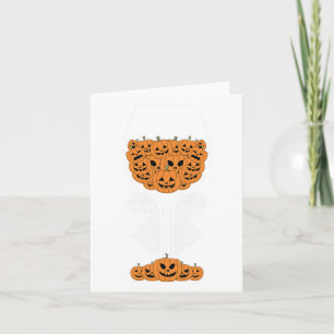 Cartão Pumpkin Wine Gl Spider Fácil Halloween