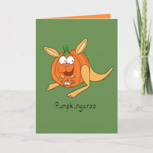 Cartão Pumpkingaroo - Funny Halloween Greeting Card