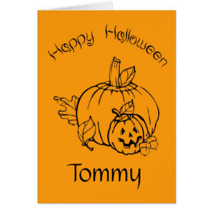 Cartão Pumpkins de Halloween Personalizado