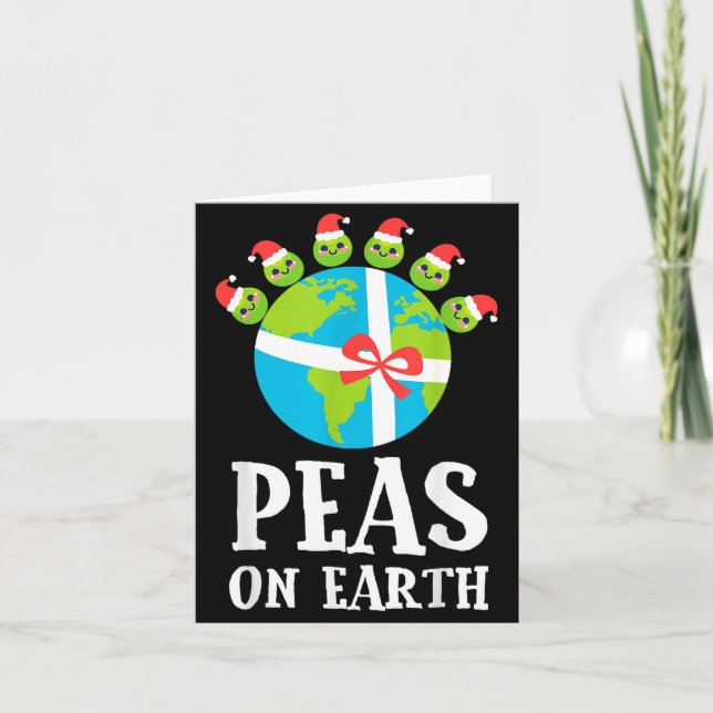 Cartão Pun Christmas Sayings Peas On Earth Funny Xmas Gif (Frente)