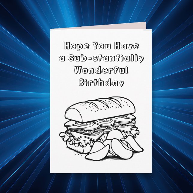 Cartão Pun de Página de Coloração Engraçado | Feliz anive (Criador carregado)