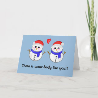 Cartão Punção de boneco de neve de Natal fofo 