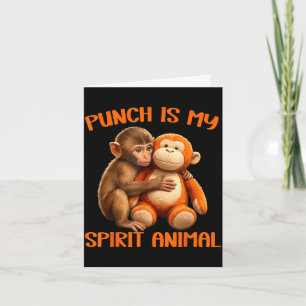 Cartão Punch é o espírito animal meme do macaco Punch fof