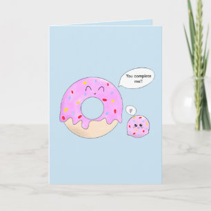 Cartão Punho de donut personalizável fofa você me complet