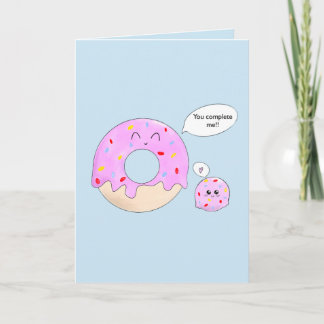 Cartão Punho de donut personalizável fofa você me complet
