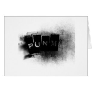 Cartão Punk preto e branco