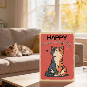 Cartão Punny Pet Feliz Dia do Gatinho Novo
