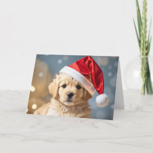 Cartão Puppy de Natal bonito