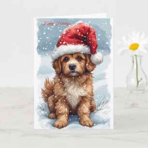 Cartão Puppy de Natal bonito
