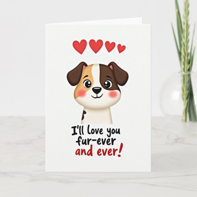 Cartão Puppy Fur Ever Love Card (Frente)