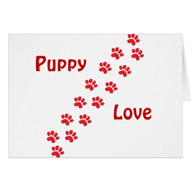 Cartão Puppy Love (Frente Horizontal)