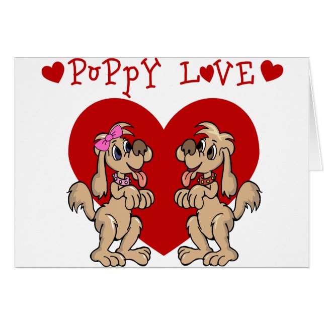 Cartão Puppy Love (Frente Horizontal)