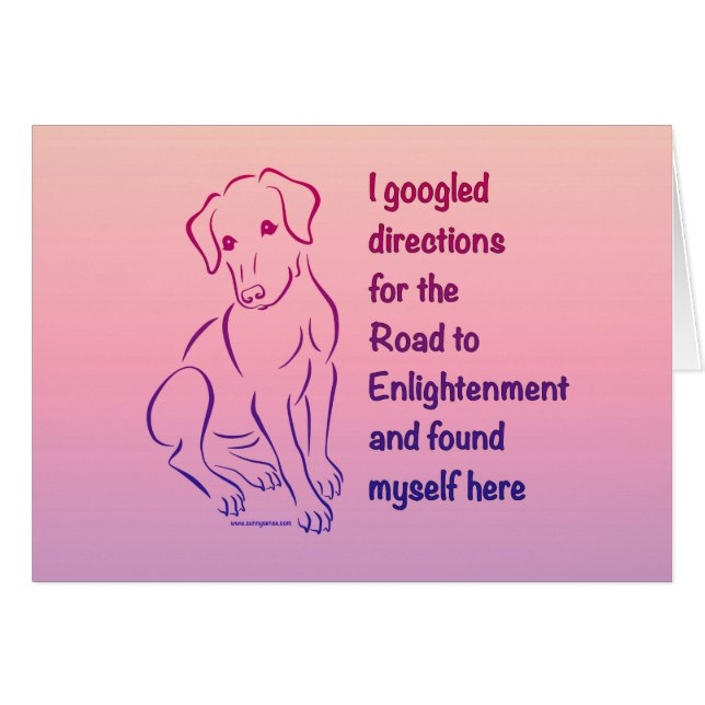 Cartão Puppy Road to Enlight (Frente Horizontal)