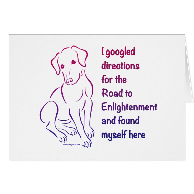 Cartão Puppy Road to Enlight (Frente Horizontal)