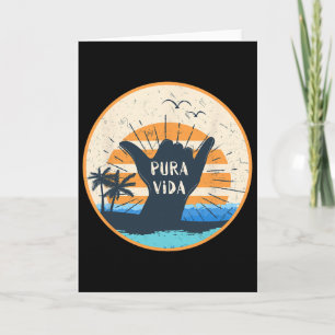 Cartão Pura Vida Costa Rica Sinal Shaka Surfando Gif de S