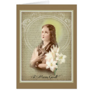 Cartão Pureza religiosa do católico do St. Maria Goretti