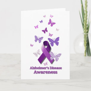Cartão Purple Awareness Ribbon: Alzheimer's Disease