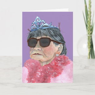 Cartão purple birthday princess glasses
