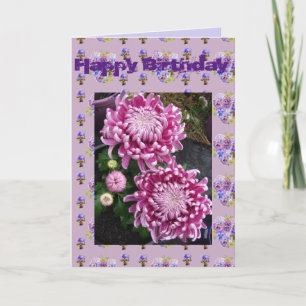 Cartão Purple Chrysanthemum Flower Floral Photo art Card