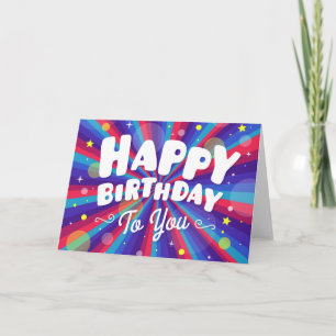 Cartão Purple Color rebentou feliz aniversário para você