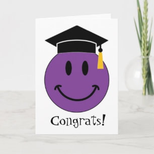 Cartão Purple Face Graduation (Customizable)